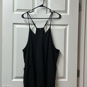 Black full length romper, free people inspired